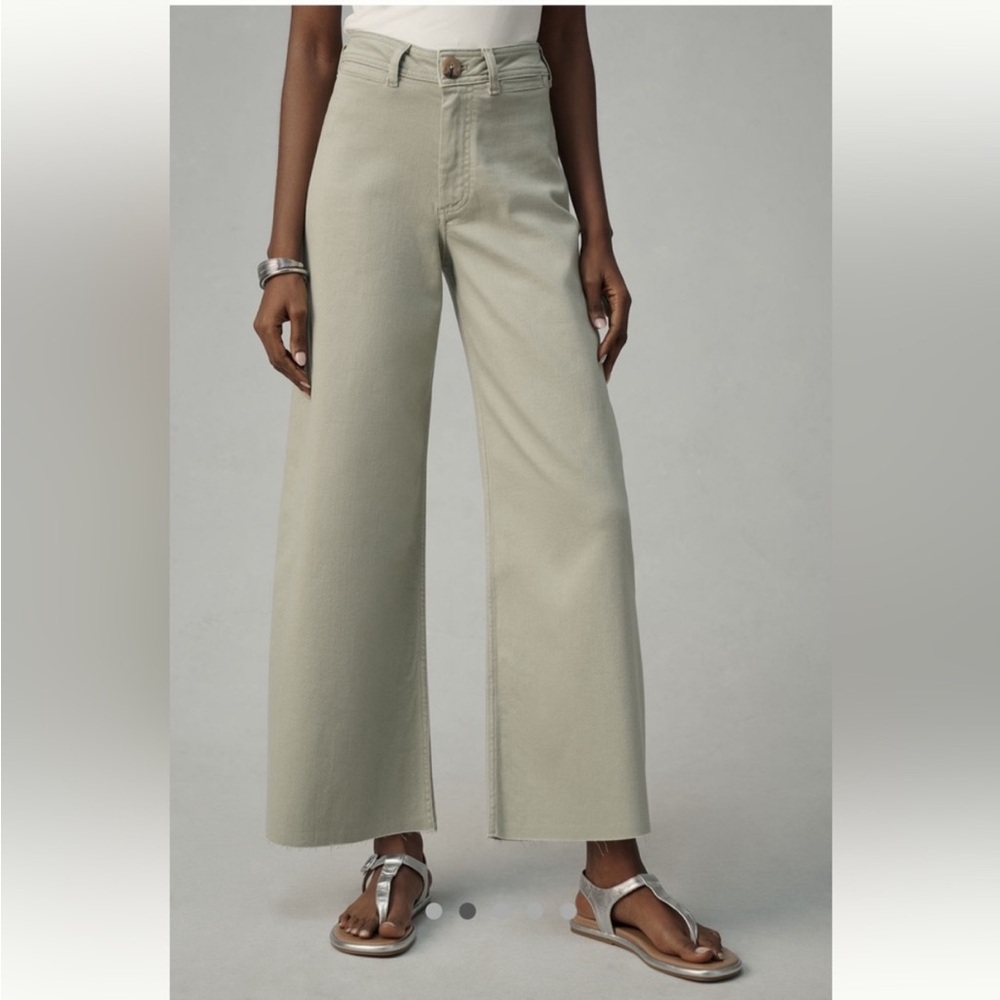 Maeve Wide Leg Pants in Light Gray